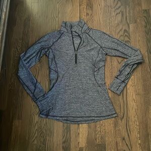 Lululemon race your pace half zip purple top, heathered black grape, size 6